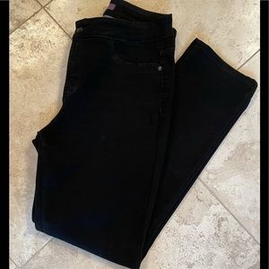 Black straight legged NYDJ jeans.